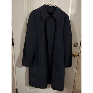 London Fog navy blue lined rain trench coat size 40 Reg